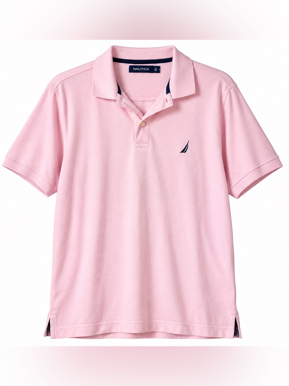 Nautica Men’s Pink Polo Shirt Size Large Cotton Classic Preppy Golf